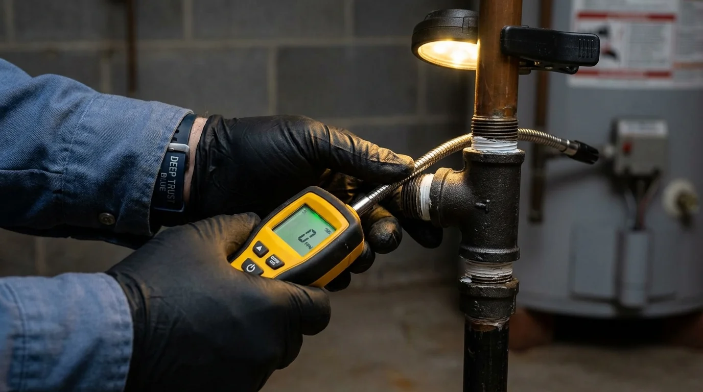 Gas leak detection with electronic sniffer by Johns Plumbing LLC in Hartsdale
