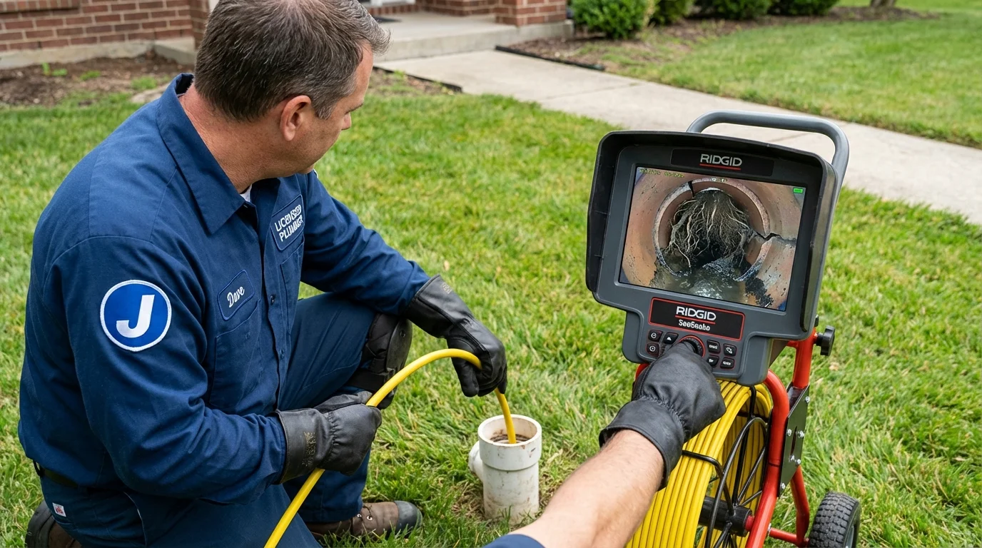 Sewer camera inspection being performed by Johns Plumbing LLC in Hartsdale